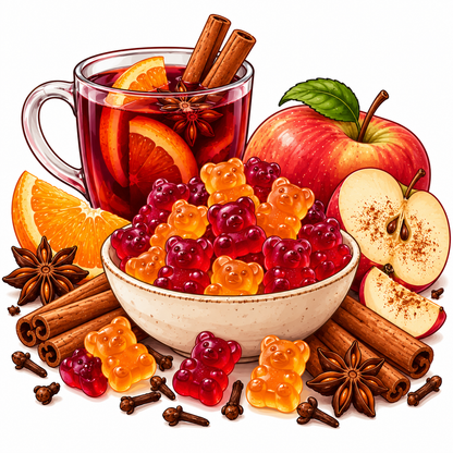 Glühwein und Bratapfel - Fruchtgummi Tee