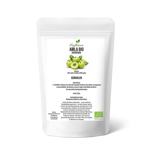 Sehr fein gemahlenes Bio Amla Pulver aus indischer Stachelbeere – naturbelassen und ohne Zusätze