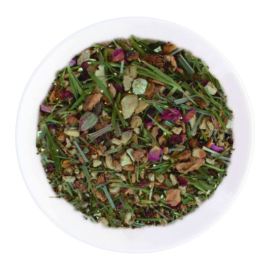 Beauty Tea Kräutertee mit Ingwer, Sanddorn, Rosenblüten und Zitronengras – lose florale Kräutermischung