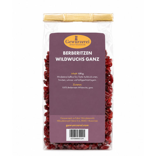 Ganze getrocknete Berberitzen rote saure Beeren fuer Reisgerichte Salate und Desserts