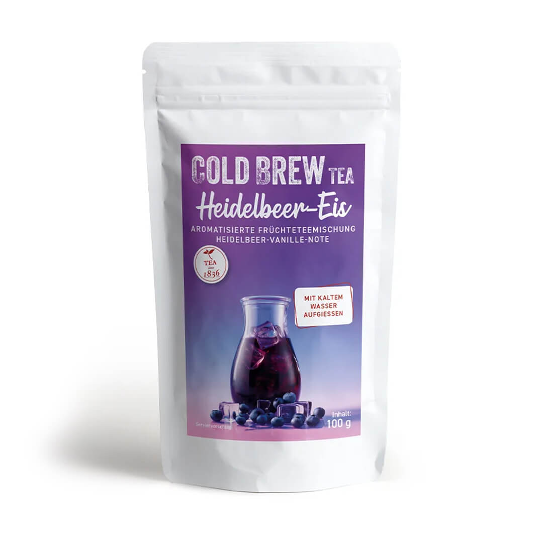 Cold Brew Heidelbeer-Eis mit fruchtiger Heidelbeere und sanfter Vanillenote für einen beerig-frischen Kaltaufguss.
