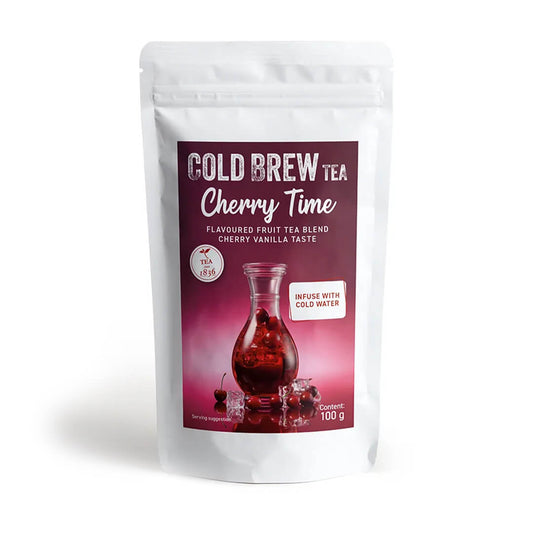Cold Brew Kirschzeit mit fruchtiger Kirsche und sanfter Vanillenote für einen erfrischenden Kaltaufguss.