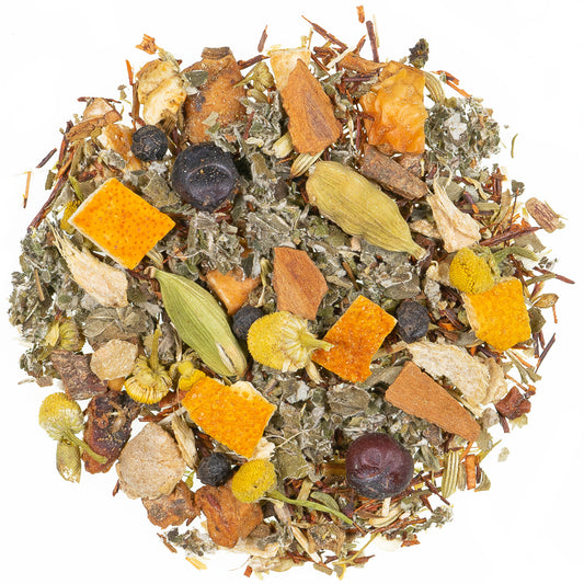 Frauentraum® Natürlich Kräutertee mit Orange, Rooibos, Ingwer und ausgewählten Kräutern für einen harmonischen Genussmoment.