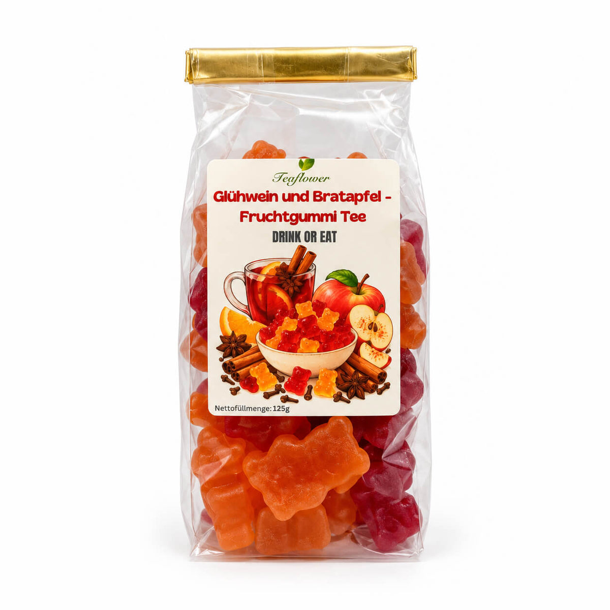 Geschenk Tüte - Fruchtgummi Tee mit Gummibär Tasse