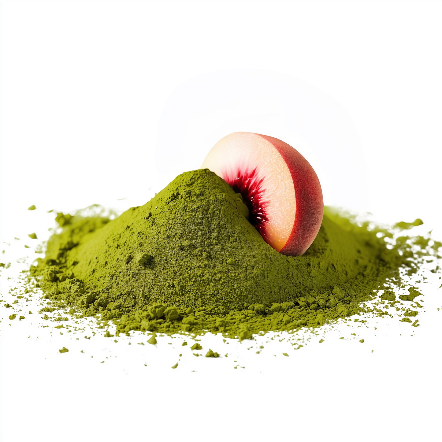 Matcha Pulver mit Pfirsich Geschmack als milde fruchtige Grüntee Variante