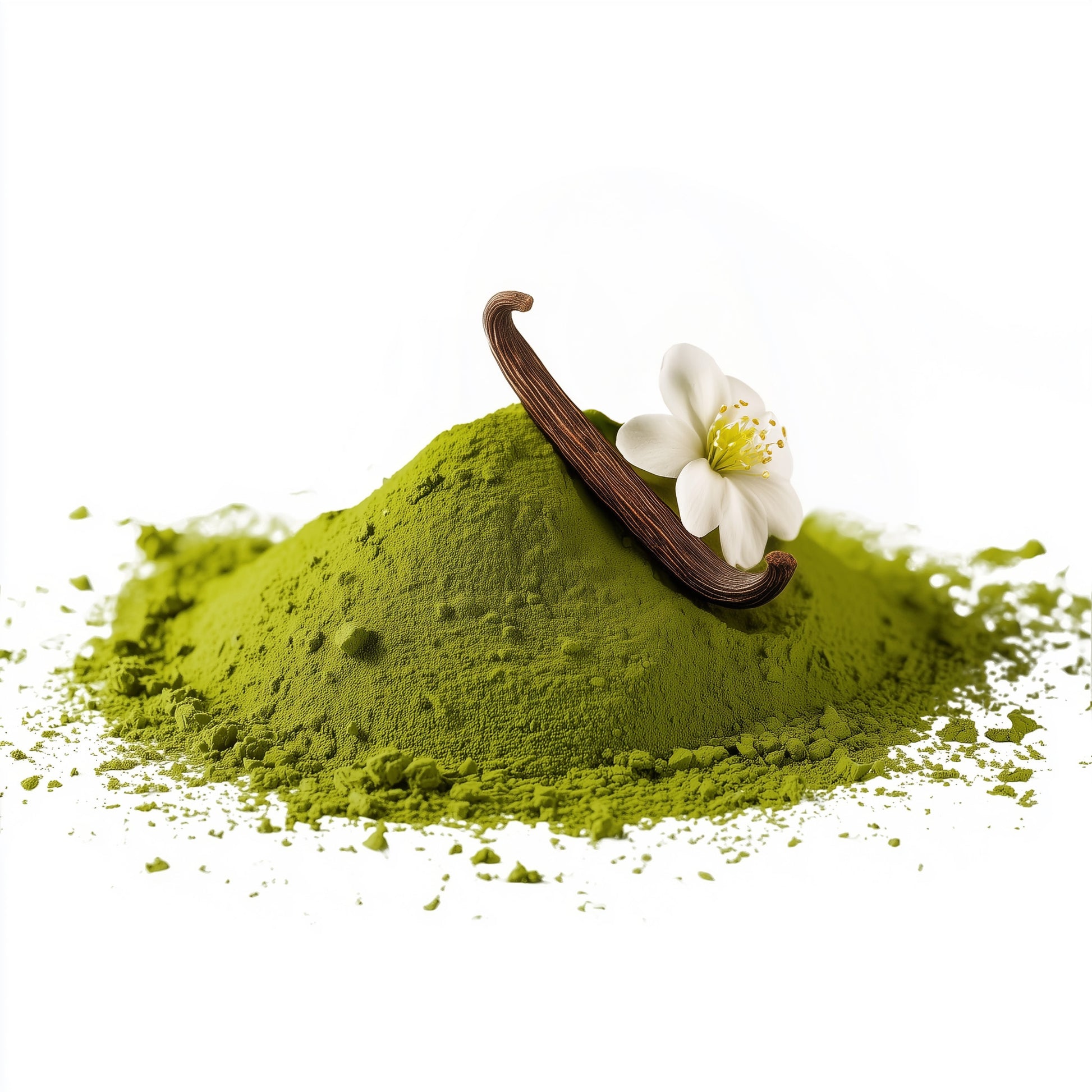 Matcha Pulver mit Vanille Geschmack für milden cremigen Grüntee