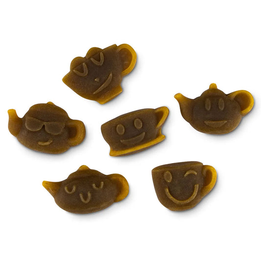 Matcha Fruchtgummis mit Zitrone in Teekannenform zum Naschen oder als heißes Matcha-Getränk