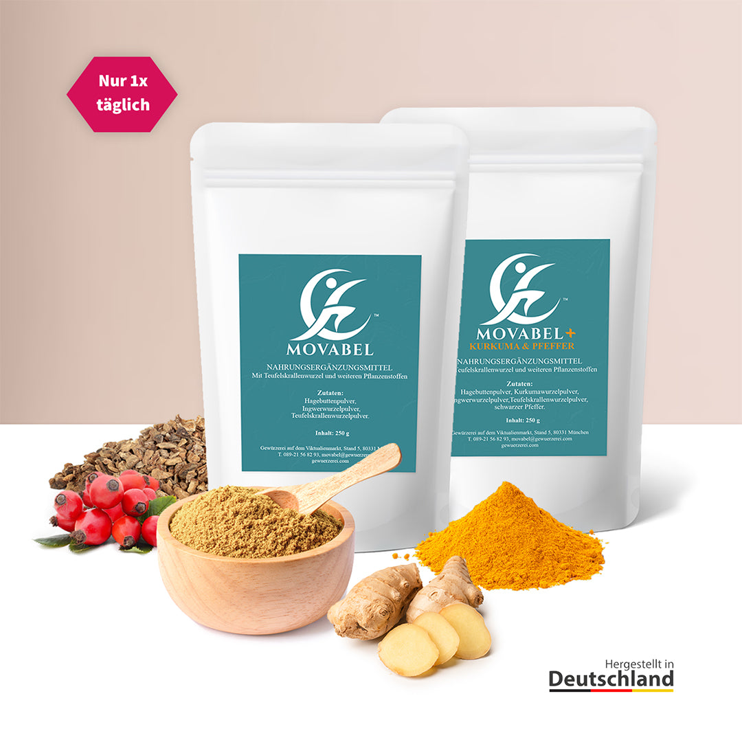 Movabel+ - Nahrungsergänzungsmittel mit Teufelskralle & Kurkuma