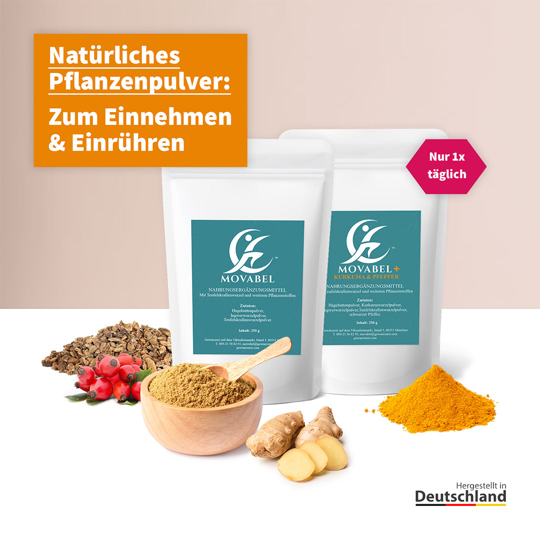 Movabel+ - Nahrungsergänzungsmittel mit Teufelskralle & Kurkuma