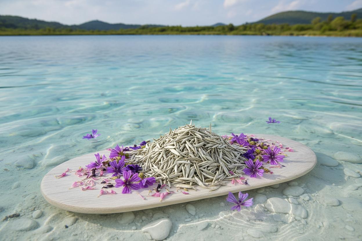 zeige mir eine blaue lagune und die zutaten: Weißer Tee (93%), natürliches Aroma, Aroma, Malvenblüten, Kornblumenblütenblätter rosa